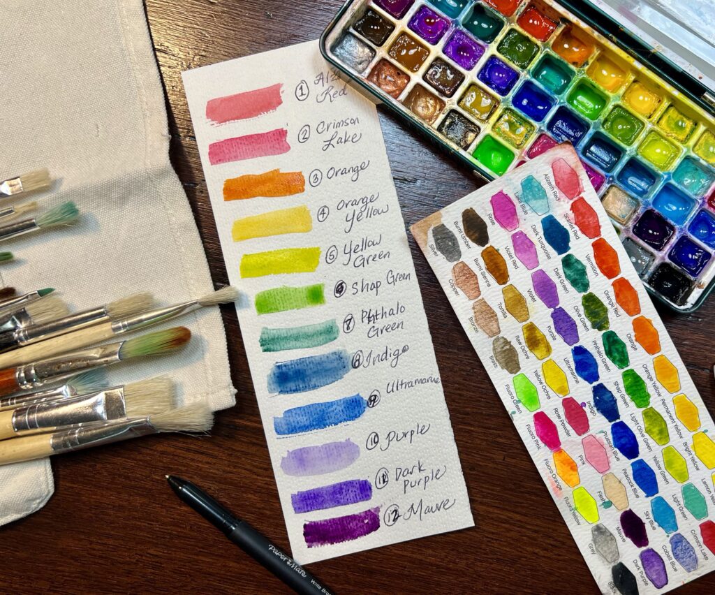 Paint sample card for DIY Resurrection Eggs project